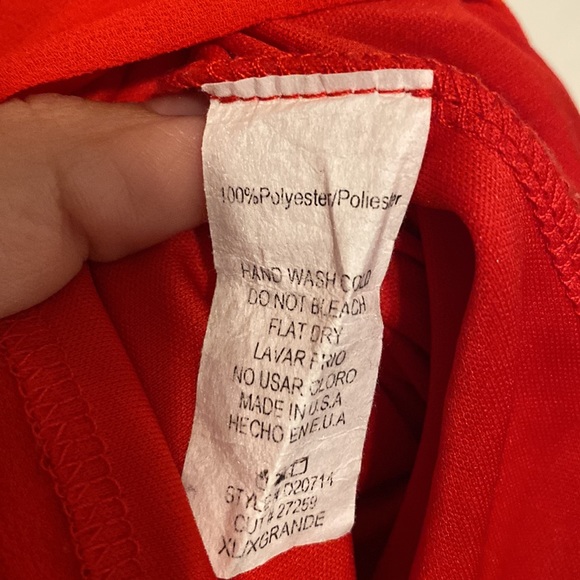 RED DRAPED DRESS - Picture 8 of 8